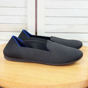 Rothy’s Kids The Loafer Knit Round Toe Slip On Flats Black 3 Big Girl